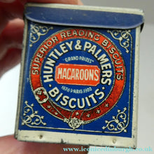 Load image into Gallery viewer, Vintage 1930s MINIATURE or SAMPLE Tin for Huntley and Palmer Biscuits. Blue Colour
