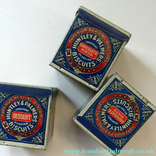 Load image into Gallery viewer, Vintage 1930s MINIATURE or SAMPLE Tin for Huntley and Palmer Biscuits. Blue Colour
