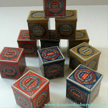 Load image into Gallery viewer, Vintage 1930s MINIATURE or SAMPLE Tin for Huntley and Palmer Biscuits. Blue Colour
