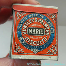 Load image into Gallery viewer, Vintage 1930s MINIATURE or SAMPLE Tin for Huntley and Palmer Biscuits. Red Colour
