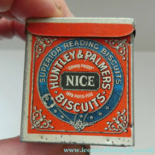 Load image into Gallery viewer, Vintage 1930s MINIATURE or SAMPLE Tin for Huntley and Palmer Biscuits. Red Colour
