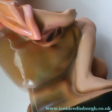 Load image into Gallery viewer, Vintage 1930s Plaster Figurine of a Kneeling Boy with Display Tray. Interesting Shop Window Display Item
