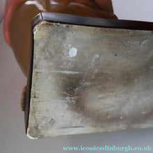 Load image into Gallery viewer, Vintage 1930s Plaster Figurine of a Kneeling Boy with Display Tray. Interesting Shop Window Display Item
