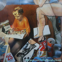 Load image into Gallery viewer, Vintage 1930s Plaster Figurine of a Kneeling Boy with Display Tray. Interesting Shop Window Display Item:  PICK UP ONLY
