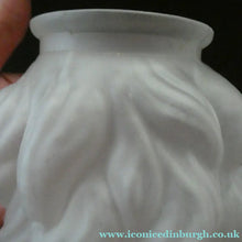 Load image into Gallery viewer, 1930s Satin Glass ART DECO Light Shade in the Form of a Flaming Torch. Height 7 1/2 inches
