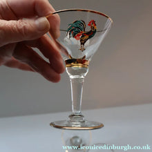 Load image into Gallery viewer, Vintage 1930s Glass Cockerel / Rooster Miniature Liqueur Glasses

