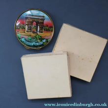 Load image into Gallery viewer, Vintage 1940s / 1950s Powder Compact. Sacre Coeur, Paris Image on Lid, Celluloid Back and Clean Interior
