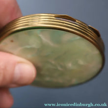 Load image into Gallery viewer, Vintage 1940s / 1950s Powder Compact. Sacre Coeur, Paris Image on Lid, Celluloid Back and Clean Interior
