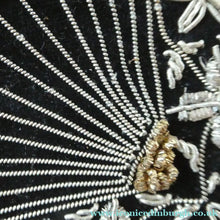 Load image into Gallery viewer, Fine Vintage 1940s Indian ZARDOSI Gold and Silver Embroidered Handbag. Black Velvet Body
