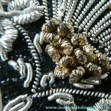 Load image into Gallery viewer, Fine Vintage 1940s Indian ZARDOSI Gold and Silver Embroidered Handbag. Black Velvet Body
