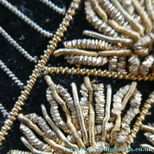 Load image into Gallery viewer, Fine Vintage 1940s Indian ZARDOSI Gold and Silver Embroidered Handbag. Black Velvet Body
