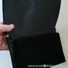 Load image into Gallery viewer, Fine Vintage 1940s Indian ZARDOSI Gold and Silver Embroidered Handbag. Black Velvet Body
