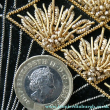 Load image into Gallery viewer, Fine Vintage 1940s Indian ZARDOSI Gold and Silver Embroidered Handbag. Black Velvet Body
