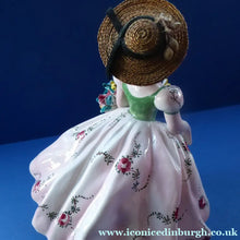 Load image into Gallery viewer, Vintage 1940s Italian Porcelain Figurine of a Lady Carrying a Basket of Flowers. Possibly Capodimonte

