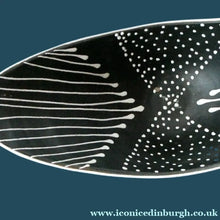 Load image into Gallery viewer, Vintage 1950s Black and White Norwegian LARHOLM Pottery Bowl
