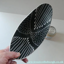 Load image into Gallery viewer, Vintage 1950s Black and White Norwegian LARHOLM Pottery Bowl

