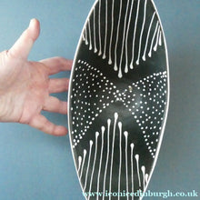 Load image into Gallery viewer, Vintage 1950s Black and White Norwegian LARHOLM Pottery Bowl
