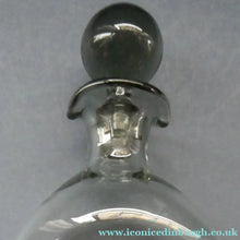 Load image into Gallery viewer, Vintage DANISH Holmegaard Art Glass Decanter by Per Lutken with Dimpled Side and Large Ball Stopper. DANICA Design
