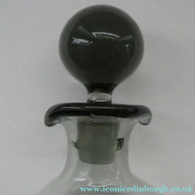 Load image into Gallery viewer, Vintage DANISH Holmegaard Art Glass Decanter by Per Lutken with Dimpled Side and Large Ball Stopper. DANICA Design

