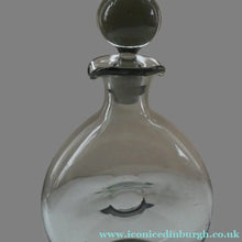 Load image into Gallery viewer, Vintage DANISH Holmegaard Art Glass Decanter by Per Lutken with Dimpled Side and Large Ball Stopper. DANICA Design
