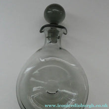 Load image into Gallery viewer, Vintage DANISH Holmegaard Art Glass Decanter by Per Lutken with Dimpled Side and Large Ball Stopper. DANICA Design
