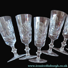 Load image into Gallery viewer, Vintage 1950s Edinburgh Crystal Star of Edinburgh Champagne Flutes

