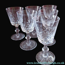 Load image into Gallery viewer, Vintage 1950s Edinburgh Crystal Star of Edinburgh White Wine Glassess
