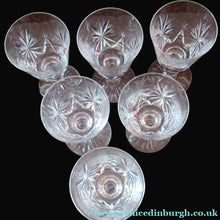 Load image into Gallery viewer, Vintage 1950s Edinburgh Crystal Star of Edinburgh White Wine Glassess
