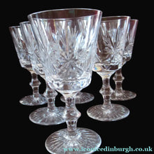 Load image into Gallery viewer, Vintage 1950s Edinburgh Crystal Star of Edinburgh White Wine Glassess
