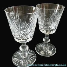 Load image into Gallery viewer, Vintage 1950s Edinburgh Crystal Star of Edinburgh White Wine Glassess
