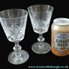 Load image into Gallery viewer, Edinburgh Crystal White Wine Glasses. STAR OF EDINBURGH Pattern. Set of Six. 6 inches
