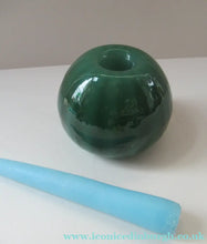 Load image into Gallery viewer, 1950s Glass Ball Candlestick, probably Swedish. Retailed by Wuidart Glass
