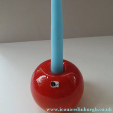 Load image into Gallery viewer, 1950s Glass Ball Candlestick, probably Swedish. Retailed by Wuidart Glass
