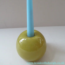 Load image into Gallery viewer, 1950s Glass Ball Candlestick, probably Swedish. Retailed by Wuidart Glass
