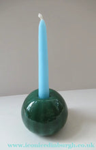 Load image into Gallery viewer, 1950s Glass Ball Candlestick, probably Swedish. Retailed by Wuidart Glass
