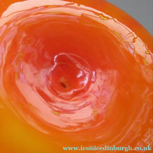 Load image into Gallery viewer, 1950s Glass Ball Candlestick, probably Swedish. Retailed by Wuidart Glass
