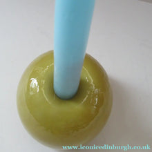 Load image into Gallery viewer, 1950s Glass Ball Candlestick, probably Swedish. Retailed by Wuidart Glass

