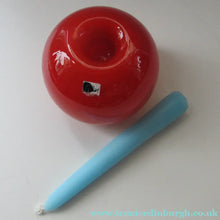 Load image into Gallery viewer, 1950s Glass Ball Candlestick, probably Swedish. Retailed by Wuidart Glass
