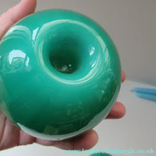 Load image into Gallery viewer, 1950s Glass Ball Candlesticks, probably Swedish. Retailed by Wuidart Glass
