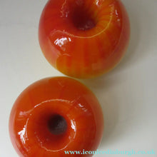 Load image into Gallery viewer, 1950s Glass Ball Candlesticks, probably Swedish. Retailed by Wuidart Glass
