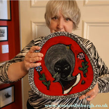 Load image into Gallery viewer, Vintage 1950s ITALIAN Ceramiche Melior Plaque with Sgraffito Head of a Lady
