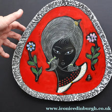 Load image into Gallery viewer, Vintage 1950s ITALIAN Ceramiche Melior Plaque with Sgraffito Head of a Lady
