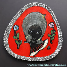 Load image into Gallery viewer, Vintage 1950s ITALIAN Ceramiche Melior Plaque with Sgraffito Head of a Lady
