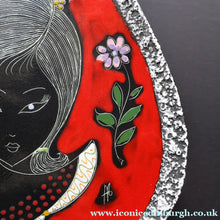Load image into Gallery viewer, Vintage 1950s ITALIAN Ceramiche Melior Plaque with Sgraffito Head of a Lady
