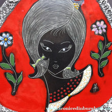 Load image into Gallery viewer, Vintage 1950s ITALIAN Ceramiche Melior Plaque with Sgraffito Head of a Lady
