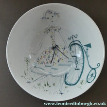 Load image into Gallery viewer, 1950s Italian Il Quadrifoglio Milvia  Large Bowl Featruring a Young Girl with Her Bike
