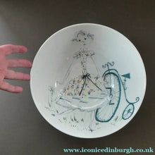Load image into Gallery viewer, 1950s Italian Il Quadrifoglio Milvia  Large Bowl Featruring a Young Girl with Her Bike
