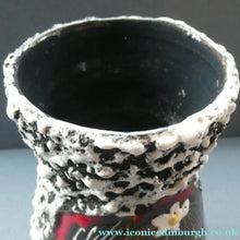 Load image into Gallery viewer, Vintage 1950s ITALIAN San Marino Vase with a Black and White Lava Glaze and Sgrafitto Image of a Young Lady
