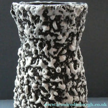Load image into Gallery viewer, Vintage 1950s ITALIAN San Marino Vase with a Black and White Lava Glaze and Sgrafitto Image of a Young Lady
