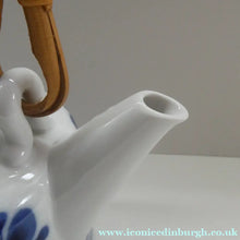 Load image into Gallery viewer, Vintage 1950s MARIANNE WESTMAN Teapot with Bamboo Handle by Rörstrand Sweden. "Mon Amie" Pattern
